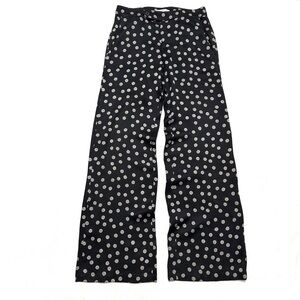 Derek Lam 10 Crosby sz 4 Wide Leg Silk Pants High Waist Dots Balls Print